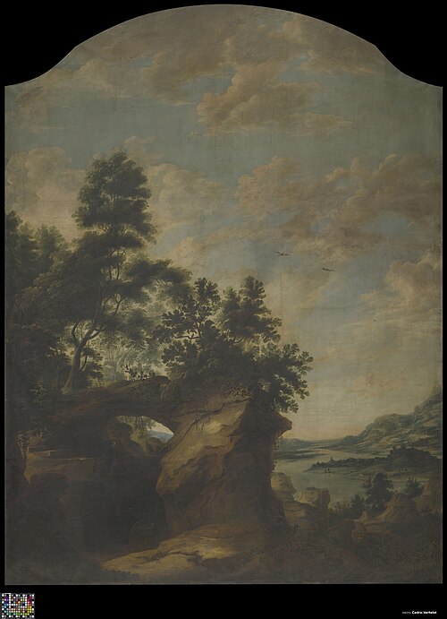 Saint Benoît dans un paysage, , Lucas Achtschellinck
