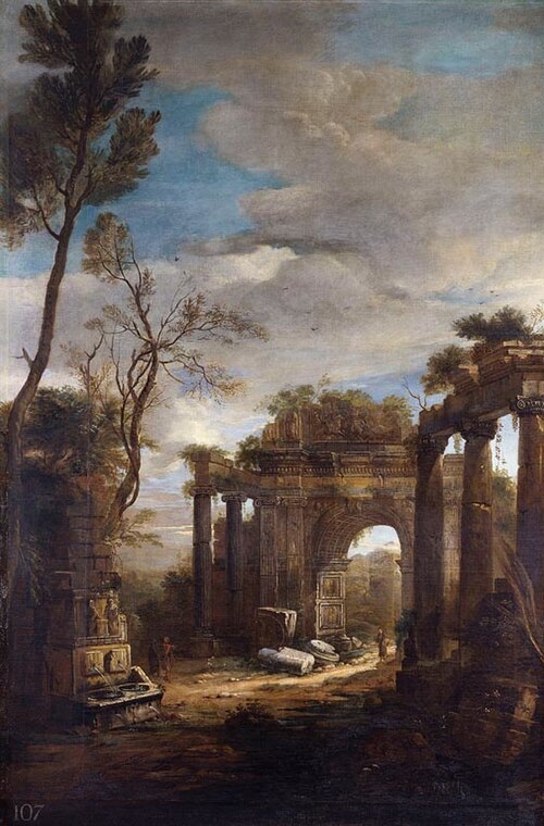 Classical Ruins in a Landscape, 1690, Lucas Achtschellinck