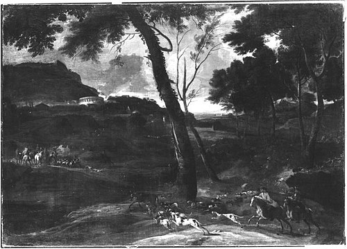 Landschaft mit Hirschjagd, 1662, Lucas Achtschellinck