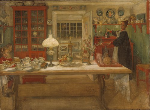 Getting Ready for a Game, 1901, Carl Larsson