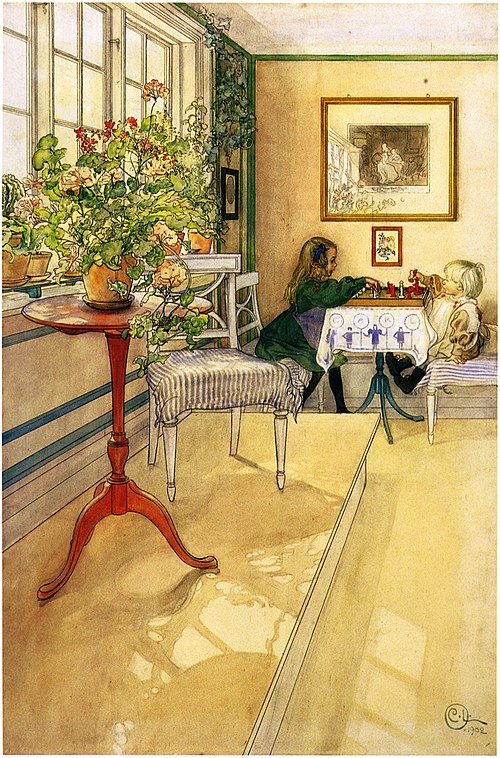 The Chess Game, 1902, Carl Larsson