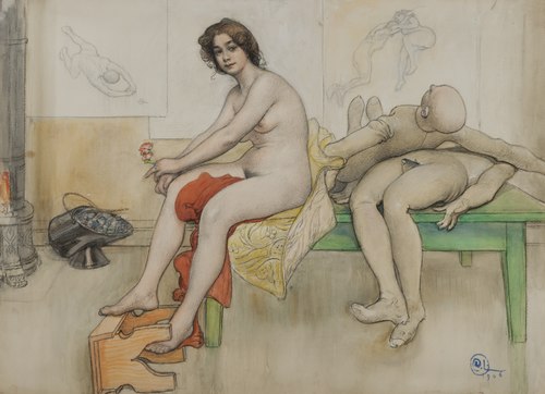 The Model and the Mannequins, 1906, Carl Larsson