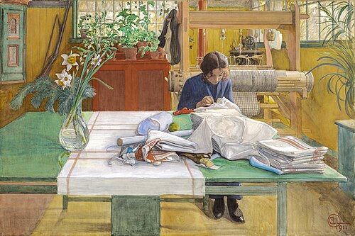 Sewing Girl, 1911, Carl Larsson