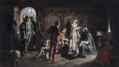 Sten Sture the Elder Frees the Captive Danish Queen Kristina from the Vadstena Monastery, 1876, Carl Larsson