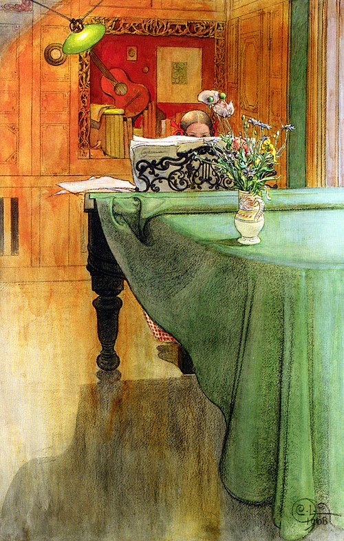 Brita au piano, 1908, Carl Larsson