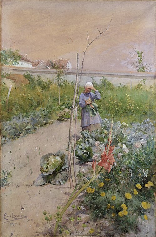 In the Kitchen Garden, 1883, Carl Larsson