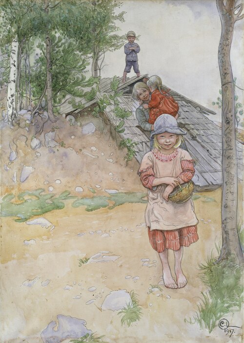 By the Cellar, 1917, Carl Larsson