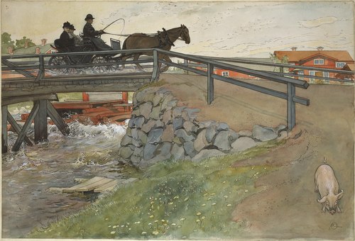 The Bridge. From A Home (26 watercolours), 1899, Carl Larsson