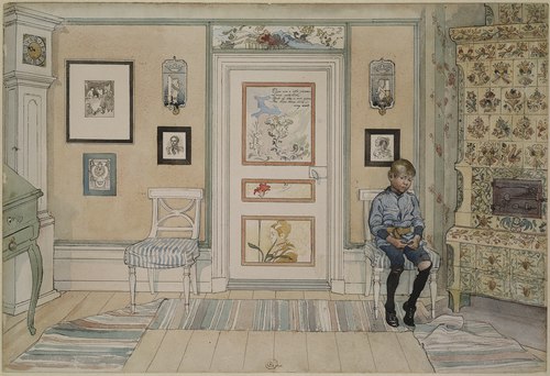In the Corner. From A Home (26 watercolours), 1895, Carl Larsson