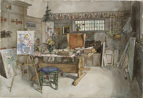 The Studio. From A Home (26 watercolours), 1899, Carl Larsson