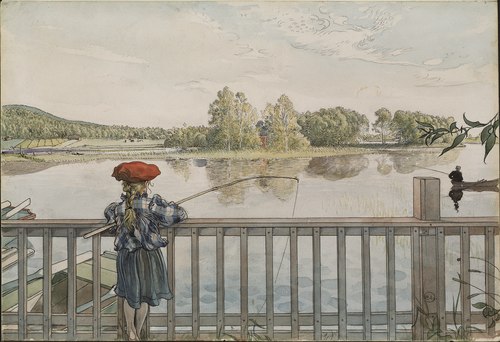 Lisbeth pêchant à la ligne, 1898, Carl Larsson