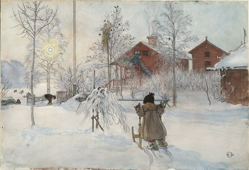 The Yard and Washhouse. From A Home (26 watercolours), 1899, Carl Larsson