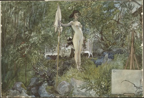 Open-Air Studio. From A Home (26 watercolours), 1899, Carl Larsson