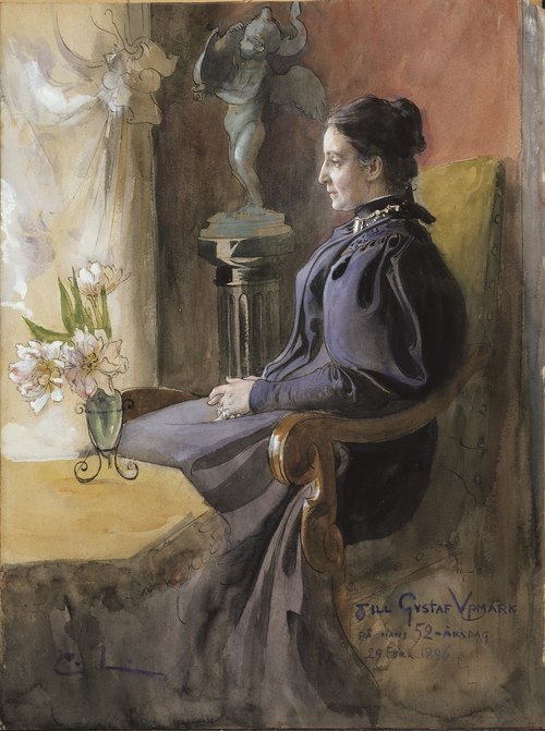 Eva Upmark, 1852-1944, född Kindstrand, 1896, Carl Larsson