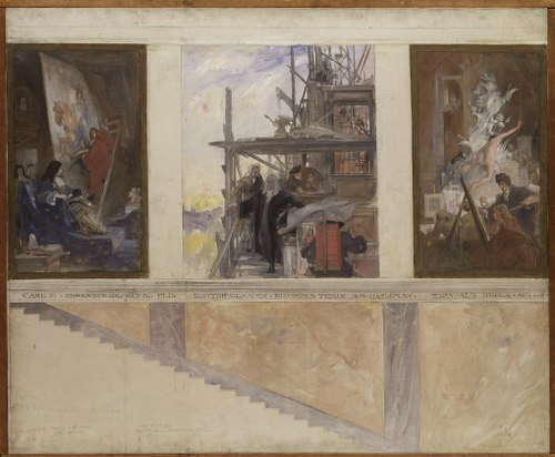 Second Proposed Decoration of the Walls in the Lower Hall of the Nationalmuseum, 1890, Carl Larsson