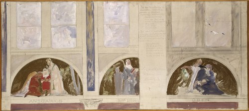 Second Proposed Decoration of Lunettes in the Upper Hall of the NM, 1889, Carl Larsson