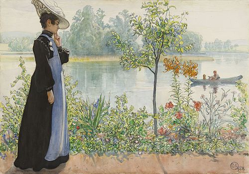 Karin sur la berge, 1908, Carl Larsson