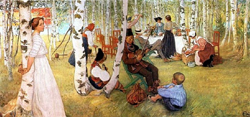 Śniadanie na wolnym powietrzu, 1919, Carl Larsson