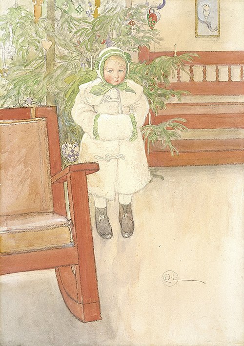 Girl and rocking chair, 1907, Carl Larsson