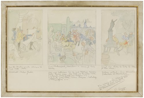 First Proposed Decoration of the Walls in the Lower Hall of the National Museum, Stockholm, 1913, Carl Larsson