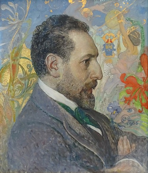 Porträtt av Oscar Levertin, 1906, Carl Larsson