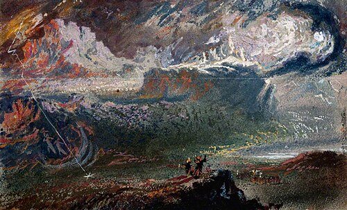 Album: Copies of Old Masters and other Paintings (detail, no.62, p.42; after John Martin), 1832, William Nicholson