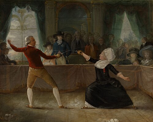 The Fencing-Match between the Chevalier de Saint-George and the Chevalier d'Eon, 1788, Alexandre-Auguste Robineau