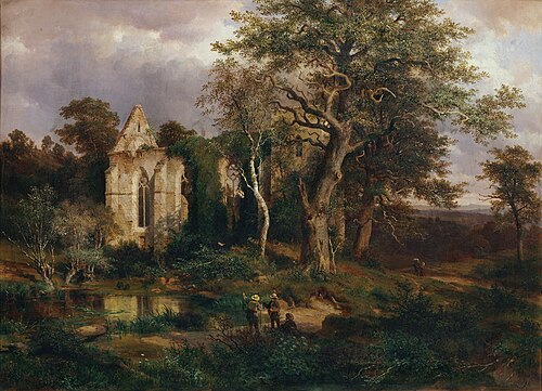 Kirchenruine, 1864, Ludwig Halauska
