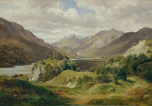 Tal mit Gebirge, 1861, Ludwig Halauska