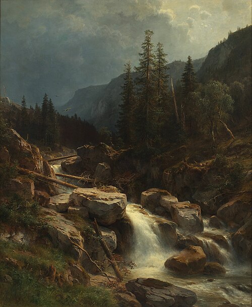 Gebirge bei aufsteigendem Gewitter, , Ludwig Halauska