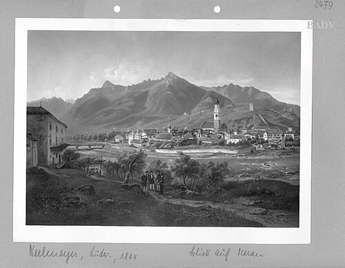 Blick auf Meran, 1844, Ludwig Neelmeyer