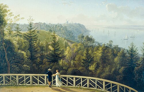 View from Baurs park to Hamburg, 1811, Ludwig Philipp Strack