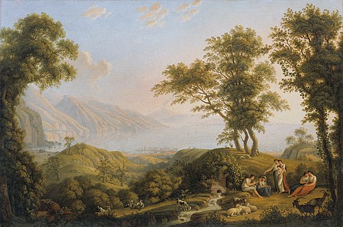 Südliche Landschaft mit Vesuv, 1820, Ludwig Philipp Strack
