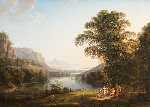 Classical Landscape with a Grecian Temple, 1786, Ludwig Philipp Strack