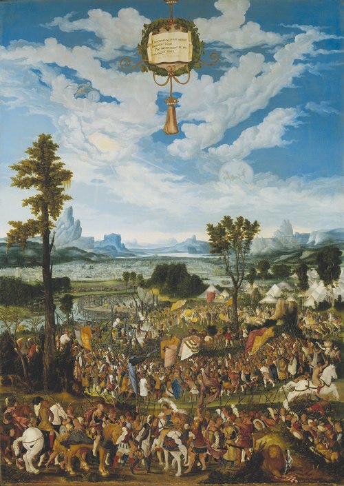 Horatius Cocles Stopping King Porsenna's Army outside Rome, 1600, Ludwig Refinger