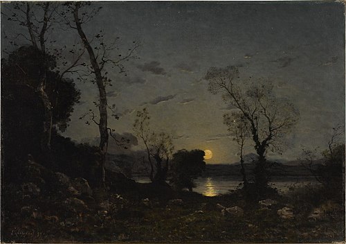 A Moonlight Lake, , Henri Harpignies