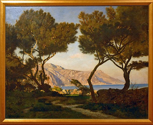 Paysage de la Côte d'Azur, 1865, Henri Harpignies