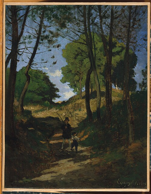 Fir Trees in Les Trembleaux, near Marlotte (Sapins aux Trembleaux à Marlotte), 1854, Henri Harpignies