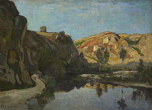 River and Hills, 1855, Henri Harpignies