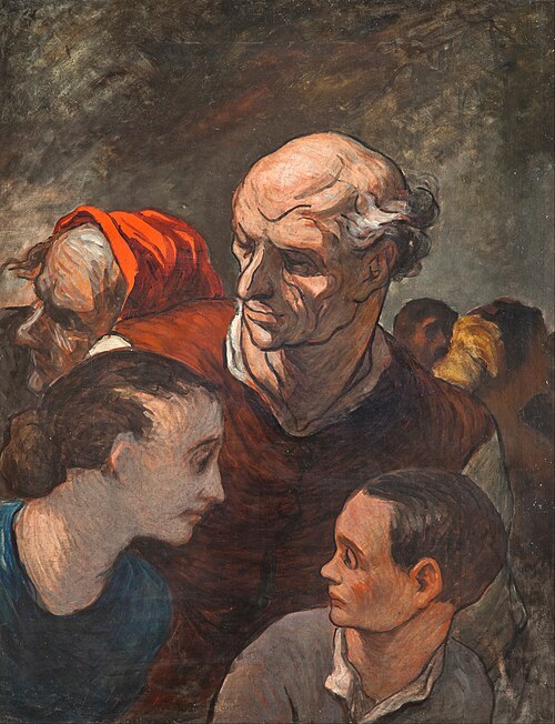 La Famille sur les barricades, 1848, Honoré Daumier