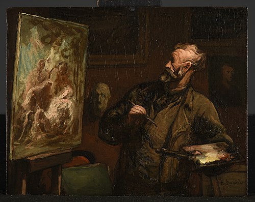 L'artiste à la mise au tombeau, 1867, Honoré Daumier