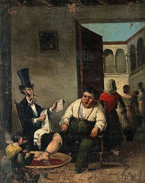 Bloodletting from the Foot, , Honoré Daumier