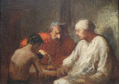 Les saltimbanques au repos (étude), 1866, Honoré Daumier