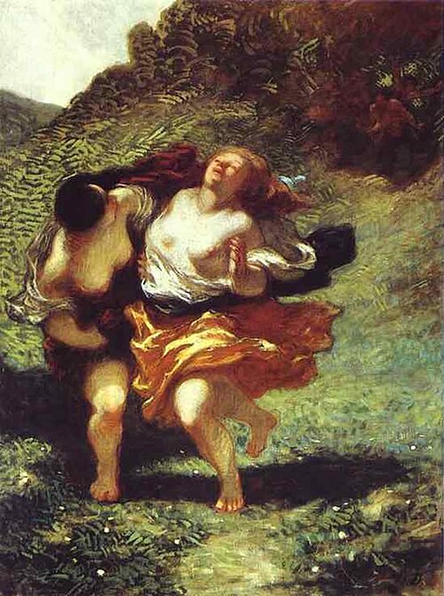 Femmes poursuivies par des satyres, 1850, Honoré Daumier