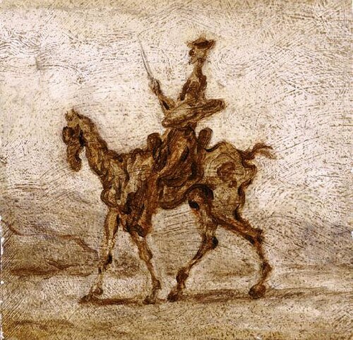 Don Quichotte à cheval, 1857, Honoré Daumier