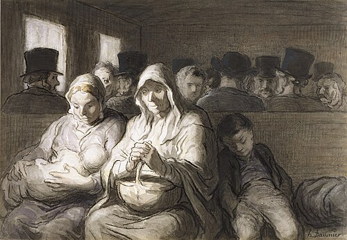 The Third Class Carriage, 1864, Honoré Daumier