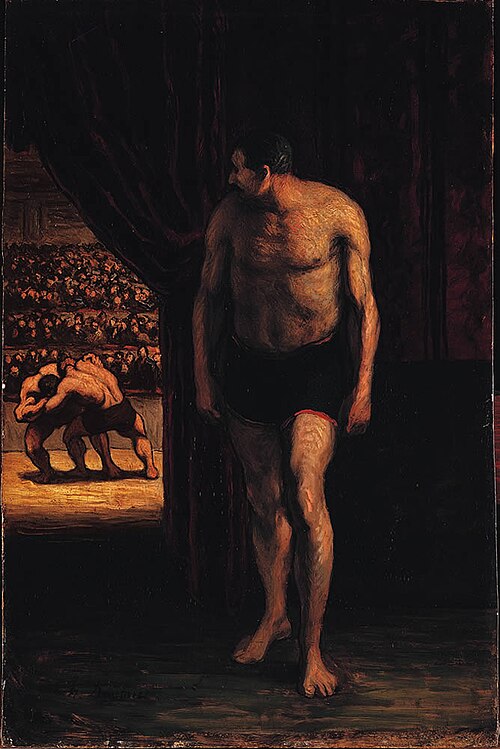 Les lutteurs, 1852, Honoré Daumier