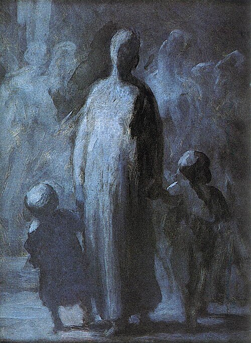 Femme avec deux enfants, 1868, Honoré Daumier