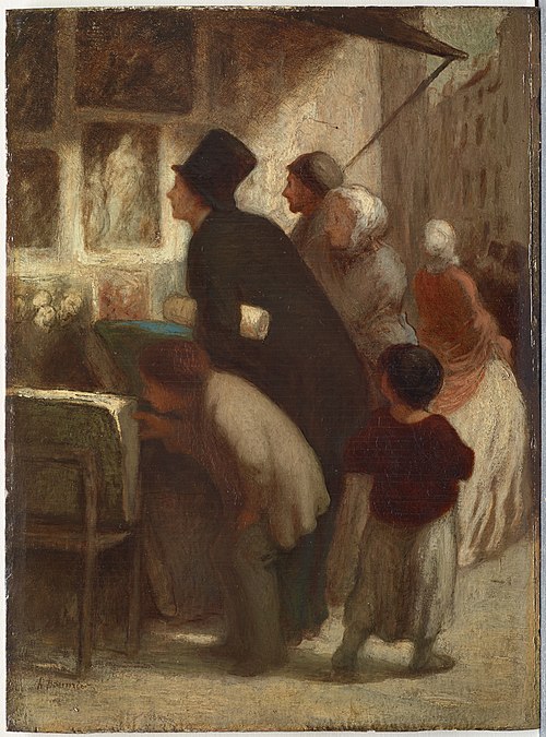 En dehors de la boutique du marchand d'estampes, 1860, Honoré Daumier