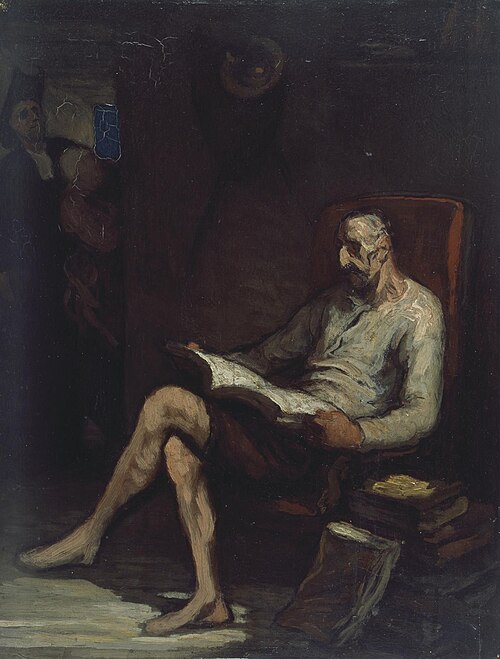 Don Quixote reading, 1867, Honoré Daumier